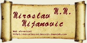 Miroslav Mijanović vizit kartica